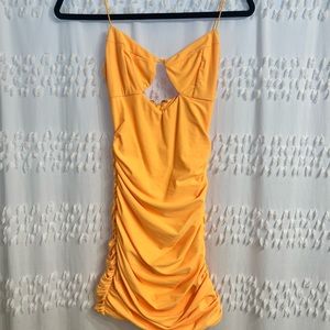 Yellow Tigermist Cutout dress